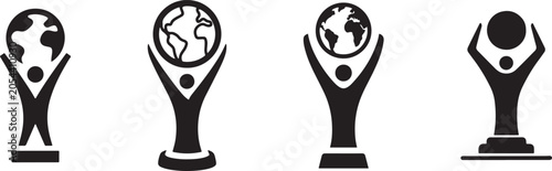 Achievement, Award and Trophy Vector Icon Set Collection