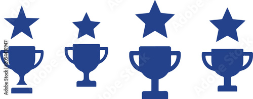 Achievement, Award and Trophy Vector Icon Set Collection
