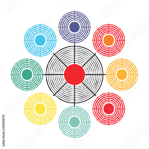 Colorful Fan Design Vector Illustration