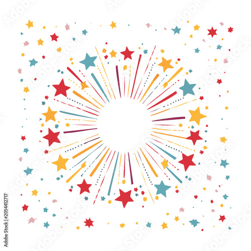 Colorful Starburst Explosion Flat Design