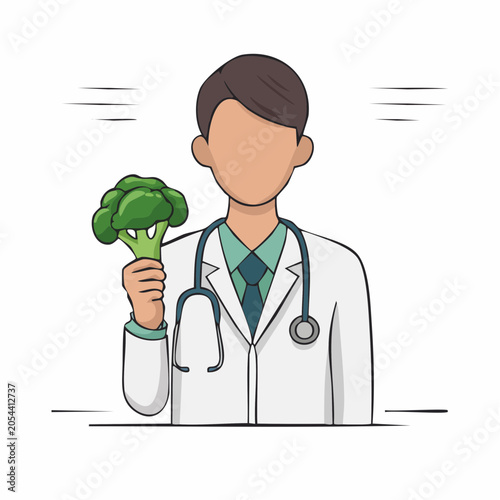 Doctor Holding Broccoli