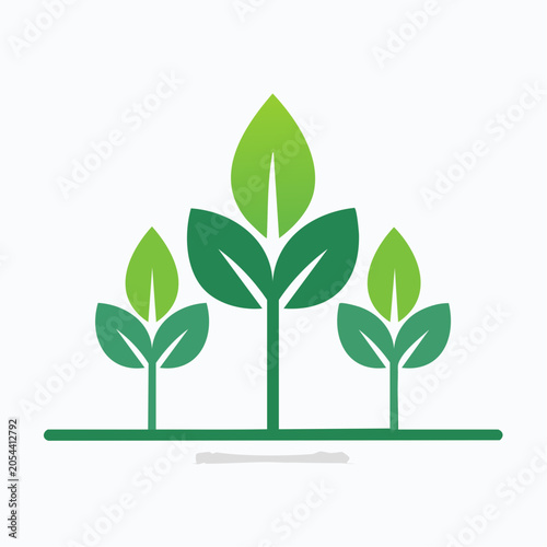 Green Sprouts Growing on a Line