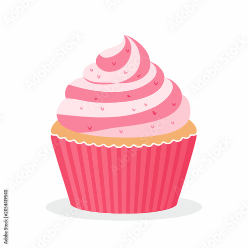 Pink Swirl Cupcake with Sprinkles