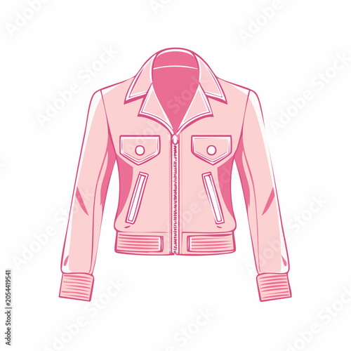 Pink Biker Jacket Illustration