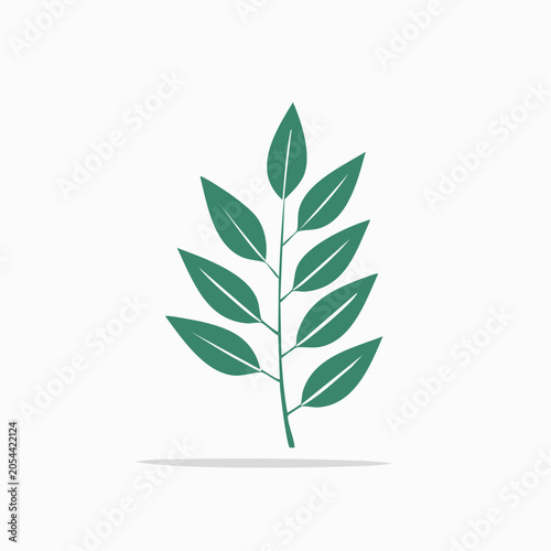 Green Leafy Branch Icon
