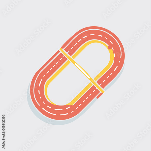 Stylized Oval Race Track Illustration
