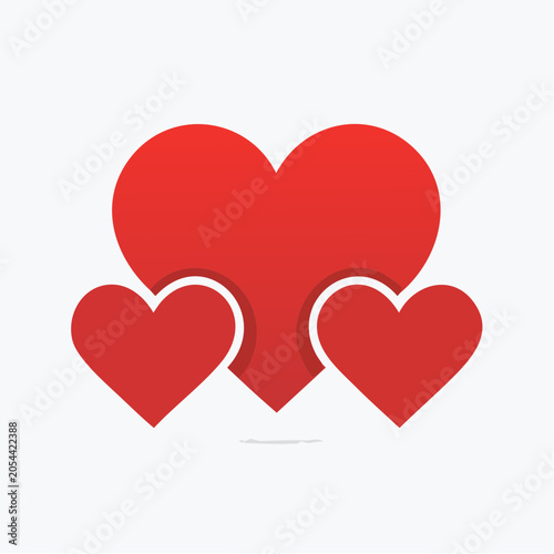 Three Red Hearts Symbol