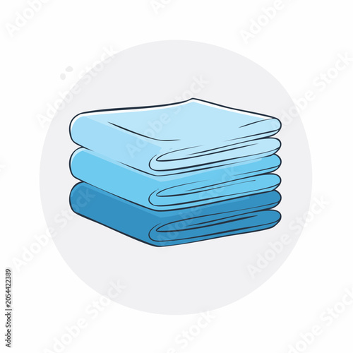Stack of Blue Folded Towels Icon