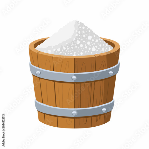 Wooden Bucket Full of Salt