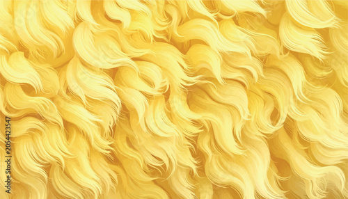 Photos Abstract vibrant yellow fluffy fur texture background with soft wavy hair patter