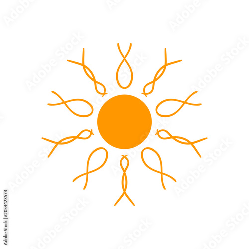 Beautiful fairytale sun vector illustration