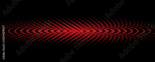 Tableau sur toile Vibrant abstract wave pattern creating an optical illusion with pulsating red do