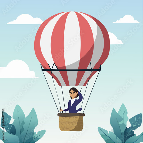 Woman in Hot Air Balloon