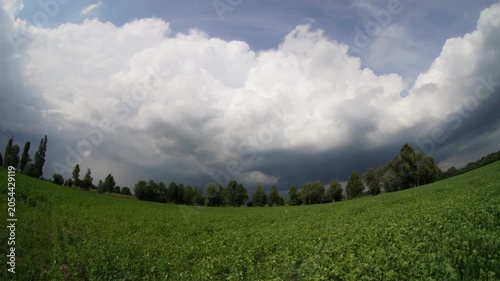 Massive Supercell Cloud Passage Across Sky Timelapse In Northern Italy