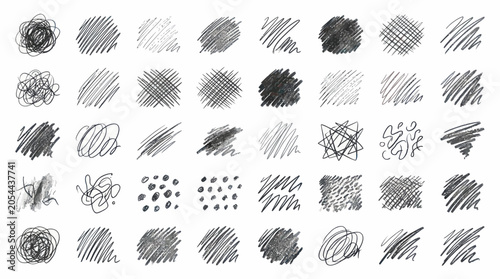 Foto Hand drawn pencil scribbles and charcoal texture strokes