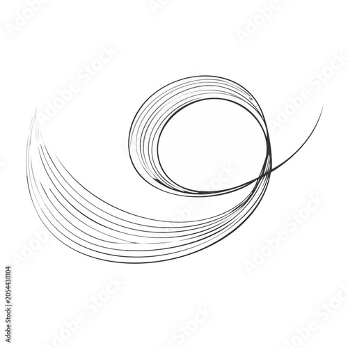 Black line art spiral design