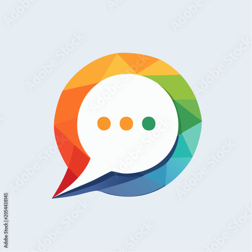 Colorful Speech Bubble Icon with Dots