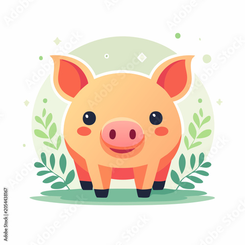 Cute Cartoon Pig Illustration