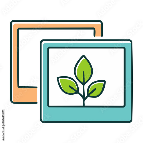 Digital Frame with Leaf Illustration
