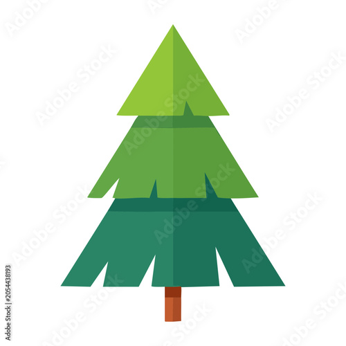 Geometric Paper Evergreen Tree Vector