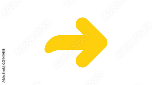 Obraz na plátně Yellow rounded arrow pointing right