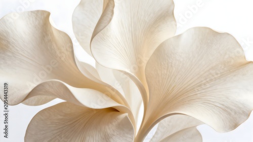 Closeup of creamy white flower petals