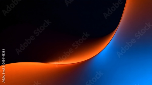 Abstract wave of orange and blue light