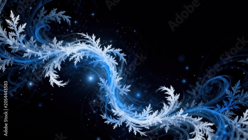 Abstract blue and white frostlike patterns