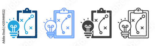 Strategic Roadmap Multi Style Icon Set Vector Collection 