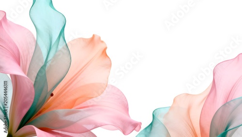 Colorful translucent flower petals