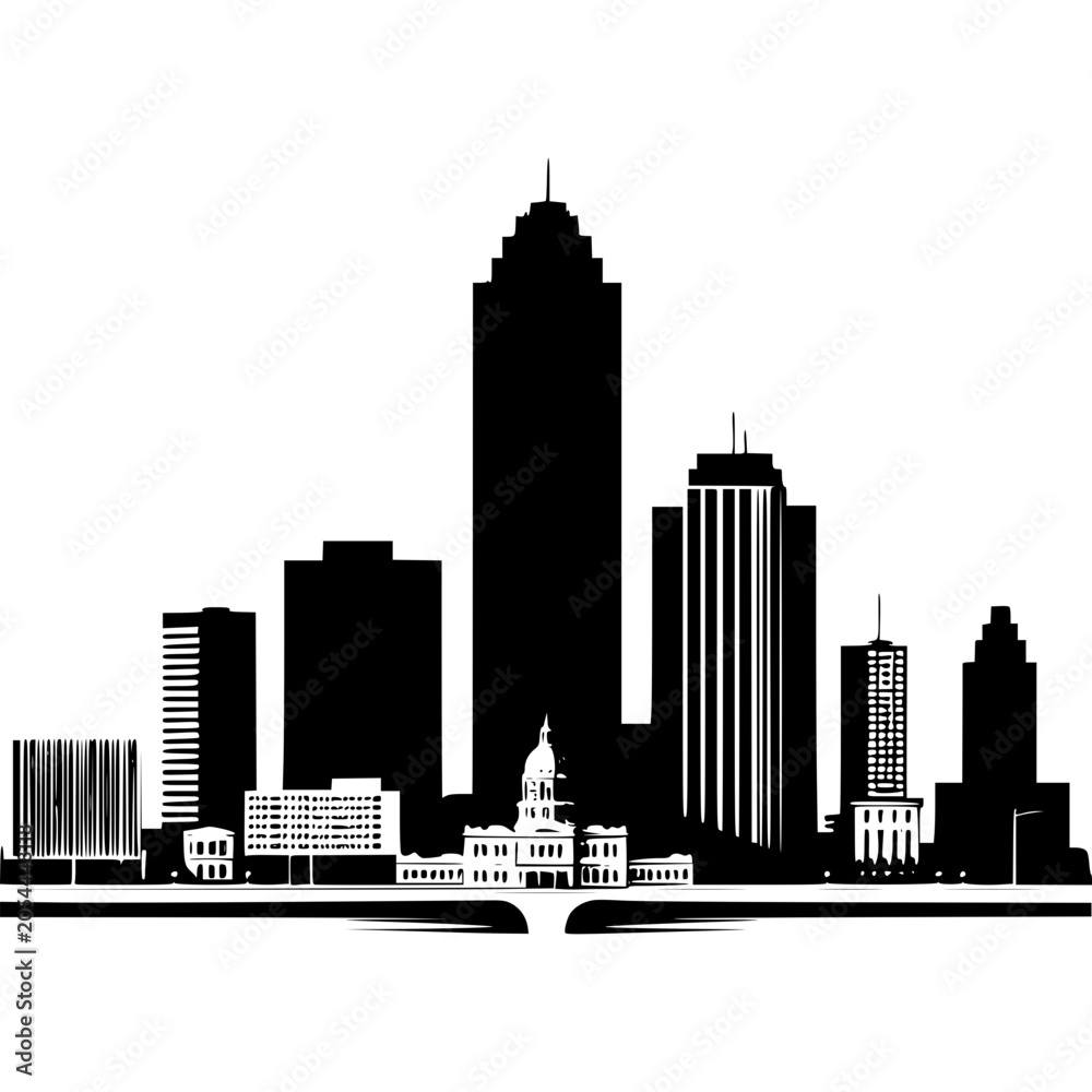 Fototapeta premium Wichita Falls Skyline Vector Icon