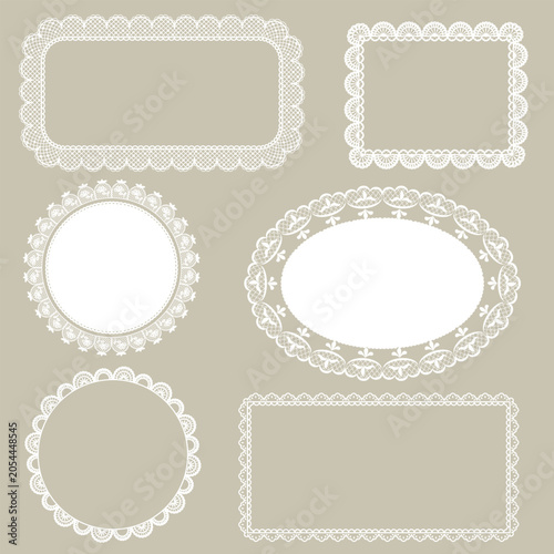 Coquette bow frame set, vintage romantic decorative border, Elegant grandmillennial and whimsical style element with cute ribbons. perfect for baby shower , wedding invitation cards, scrapbooking.