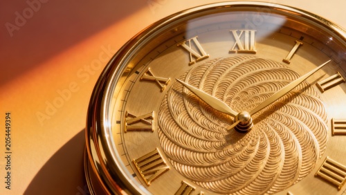 Golden clock with Roman numerals