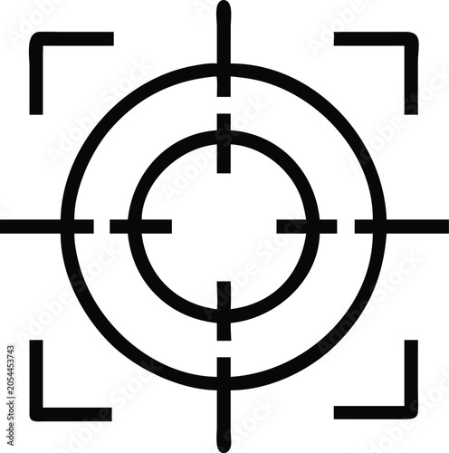 Target reticle or crosshairs icon for focus and aiming vector illustration