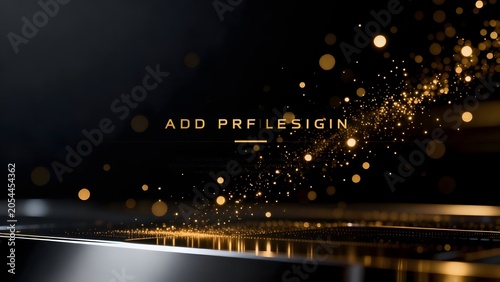Golden sparkles on dark background
