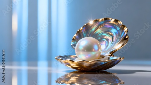 Pearl in golden shell