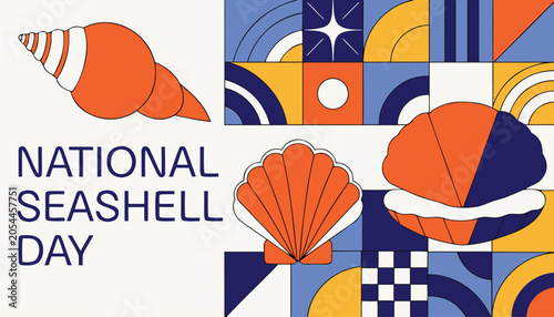 Φωτογραφία Bright orange seashell collection for the annual national seashell day celebrati
