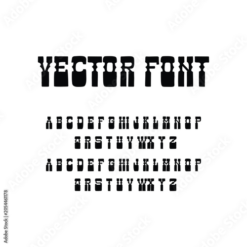 Vintage bold slab serif font typography vector