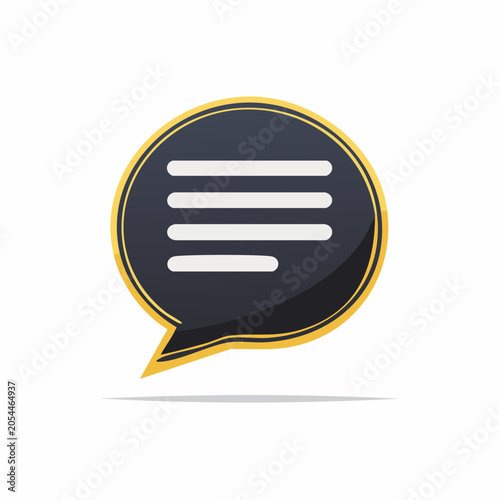 Speech Bubble Icon with Text Lines