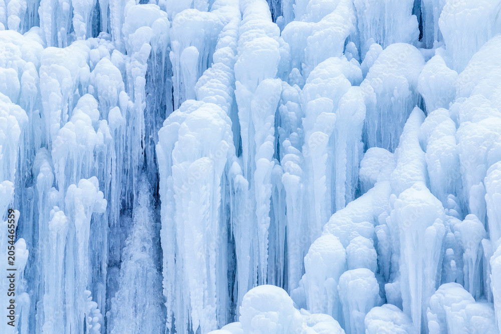 Fototapeta premium Beautiful Icefall Landscape with Frozen Ice Canyon