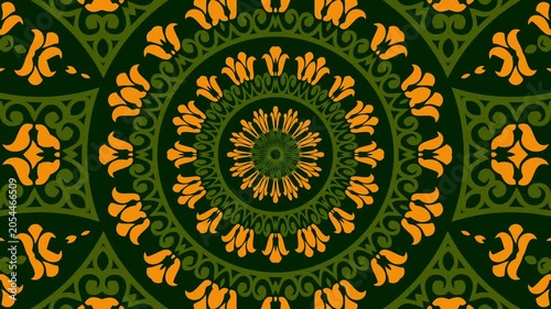 Abstract kaleidoscope geometric pattern forms concentric circles. tribal symmetric.