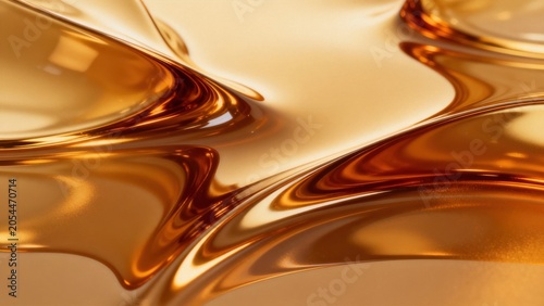 Golden liquid flowing