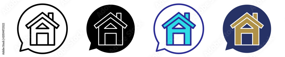 Fototapeta premium Property Chat Icon Set Multiple Style Collection