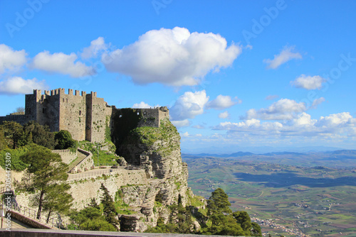 Принти на полотні Medieval Castle Erice Sicily - Historic Fortress on Hilltop
