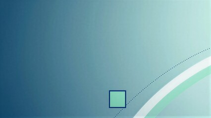 Abstract blue gradient with dotted line and small green rectangle in