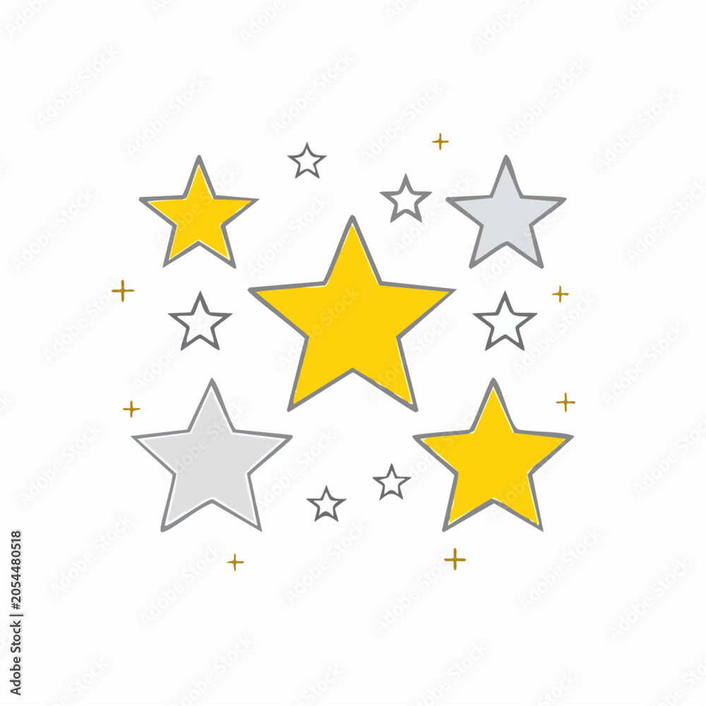 Fototapeta premium Yellow and Gray Stars Illustration