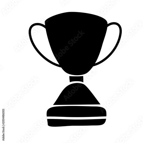 Hand drawn trophy cup icon doodle vector success tournament award solid element