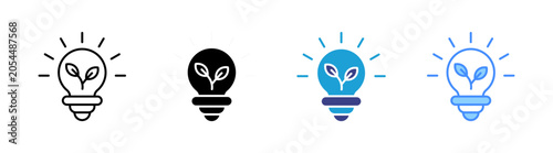 Картината върху платно Green Energy icon set multiple style collection
