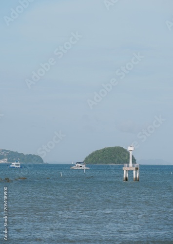 A beautiful lighthouse in the sea