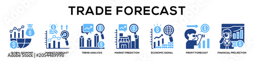 Foto glyphcolor - Trade Forecast web banner icon vector illustration concept